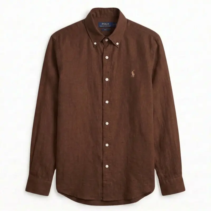 Ralph Lauren 100% French Linen Vintage Shirt, Brown