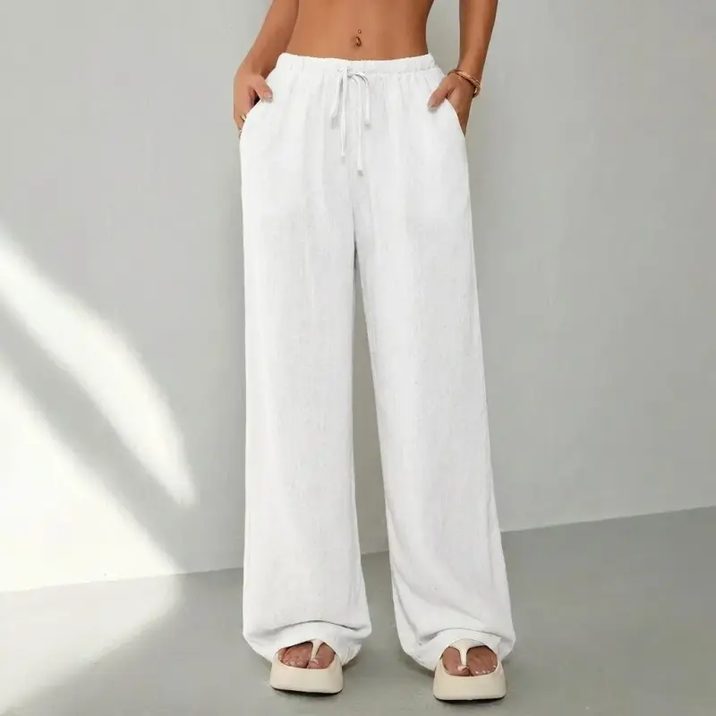 Élan Women's Wide Leg Pants, White
