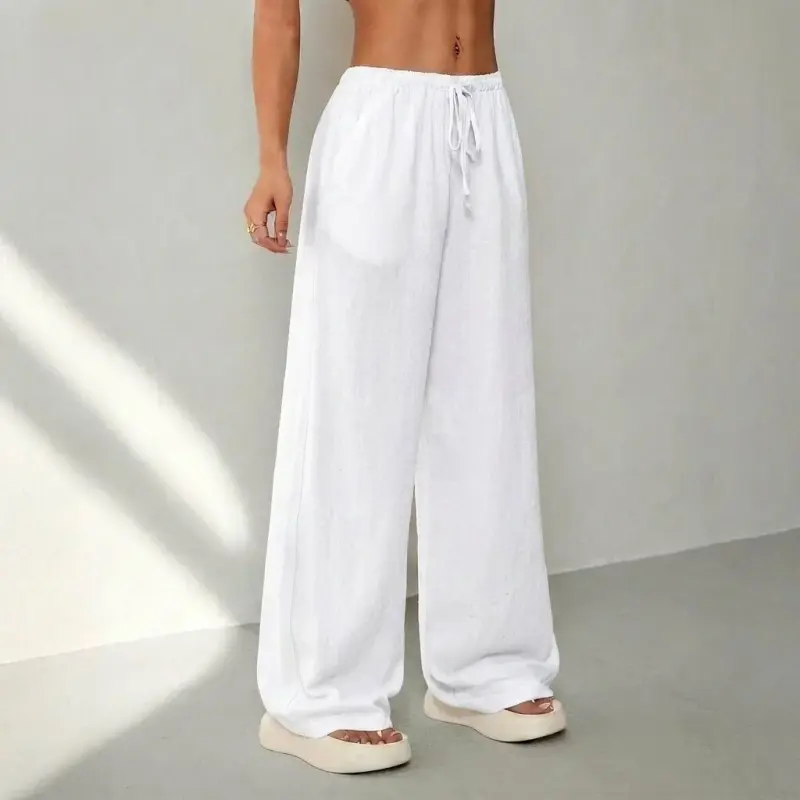 Élan Women's Wide Leg Pants, White